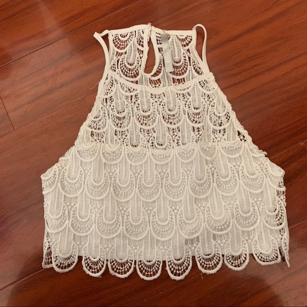 crochet white crop top